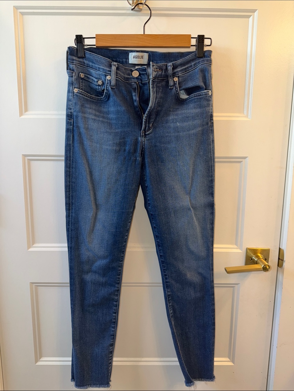 AGOLDE Sophie Crop Skinny Jeans Size 27 Raw Hem